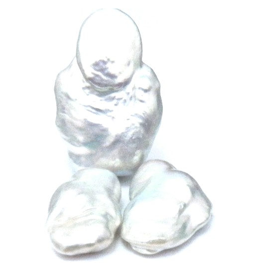 White Irregular Lumps of Nacre  Pearl